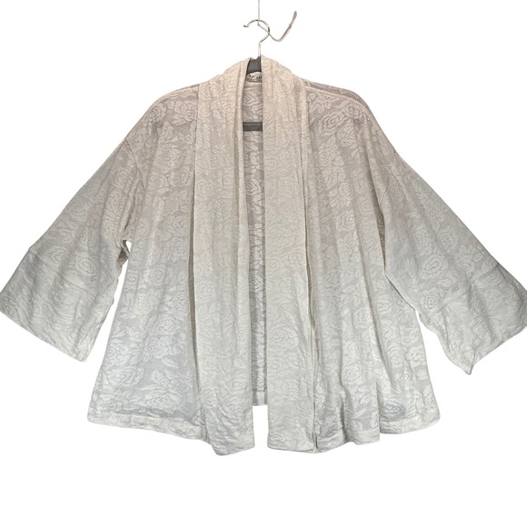 Simple Pleasures Lace Kimono Open Front‎ Cardigan Floral USA Made One Size - Picture 1 of 8